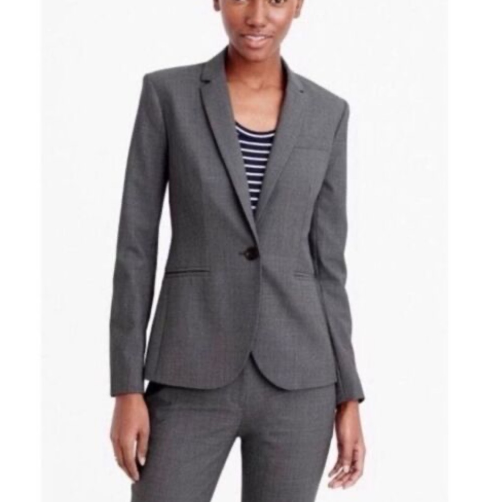 J . Crew Parke Italian Stretch Wool Tollegno 1900 Gray Blazer